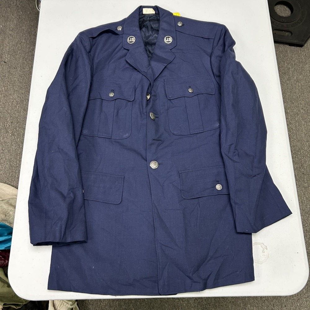USAF Service Dress Coat Mens 41R Blue 1549 Polyester Wool Serge Jacket I2